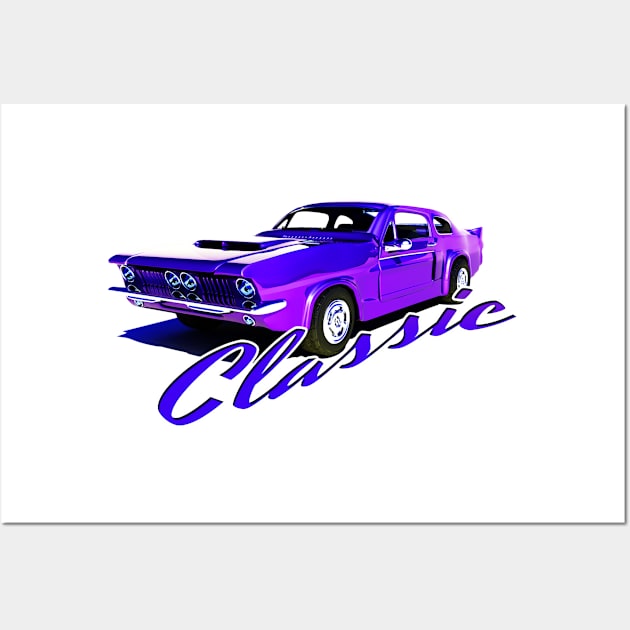 Purple Classic Car Wall Art by TheBlueNinja